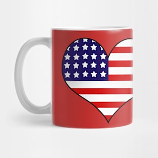 American Flag Heart Independence Day Mug